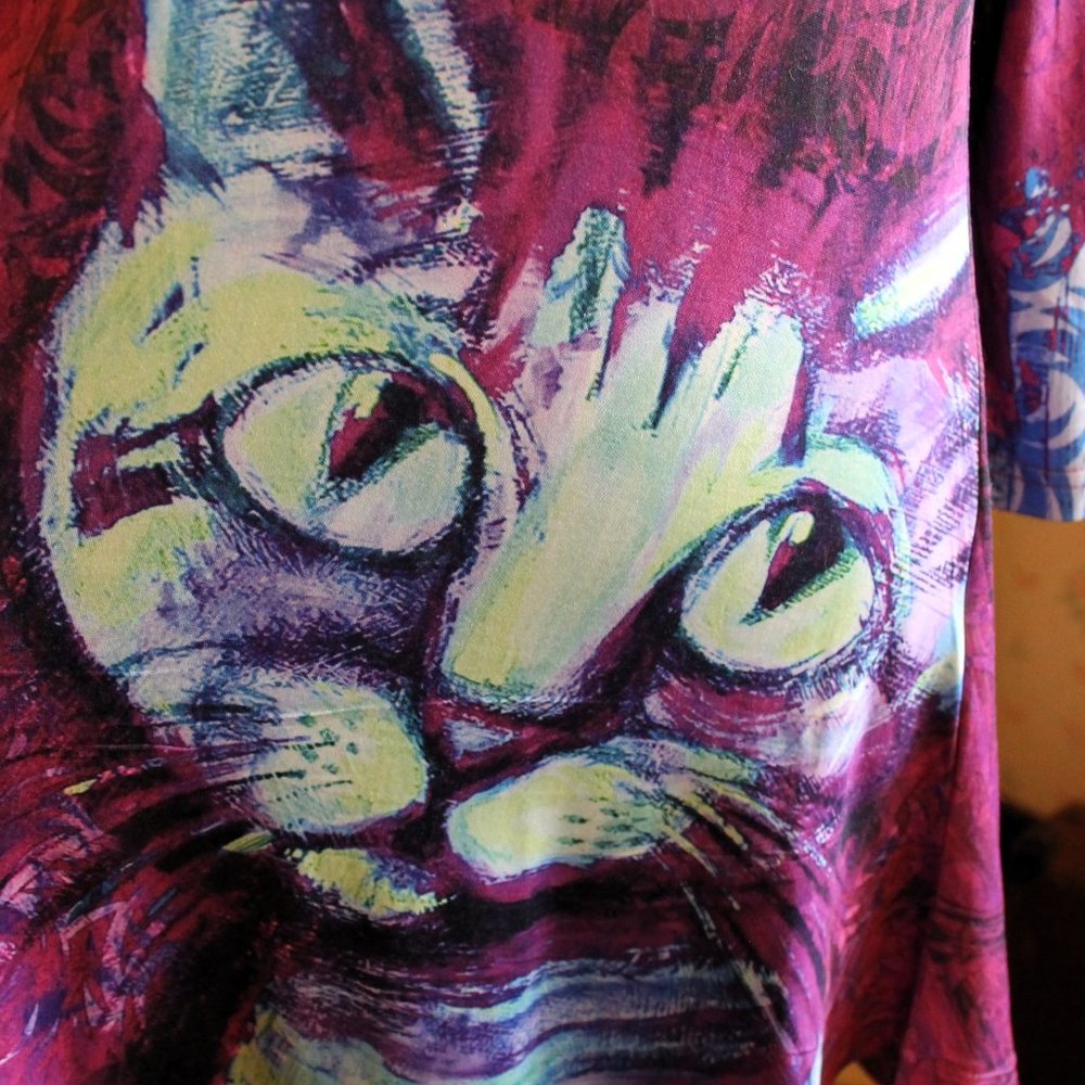 Simply Aster Abstract Cat Lady Dress Small NWOT - Picture 3 of 9